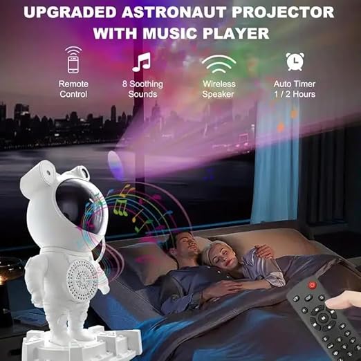 Astronaut Galaxy Projector - 360 Magnetic Head Rotation, Remote Control